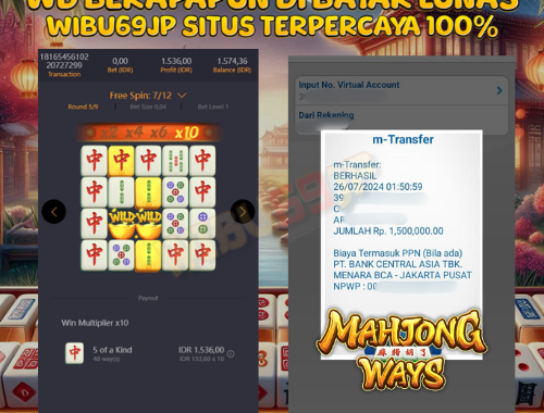 WIBU69JP PECAHHH LIMA LINEEE MAHJONG MENYALAAA WD IDR 1.500.000,- LUNAS