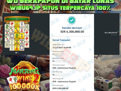 WIBU69JP MODAL RECEH JACKPOT GA RECEH IDR 6.300.000,- LUNAS