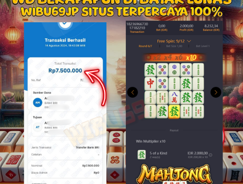 WIBU69JP MAHJONG WAYS HARI INI SANGAT REKOMEN UNTUK DI MAIN WD IDR 7.500.000,- LUNAS