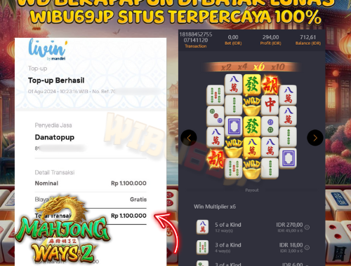 WIBU69JP MAIN DENGAN MODAL TIPIS DI MAHJONG WAYS 2 MALAH DI KASI WD IDR 1.100.000,- LUNAS