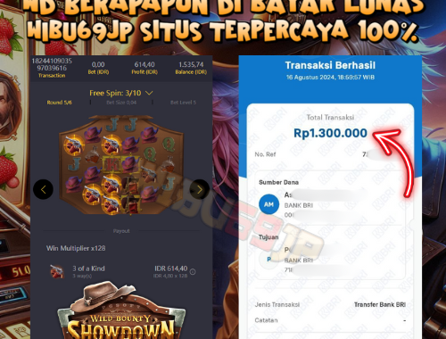 WIBU69JP WILD BOUNTY SHOWDOWN x128 PECAH IDR 1.300.000,- LUNAS