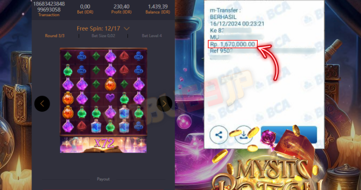 WIBU69JP MYSTIC POTION RAMUAN JACKPOT IDR 1.670.000,- LUNAS