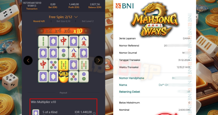 WIBU69JP TAHUN BARU KASI JACKPOT MAHJONG WAYS IDR 2.600.000,- LUNAS